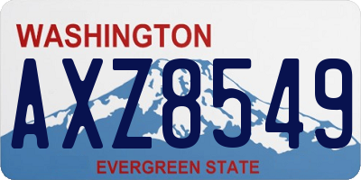 WA license plate AXZ8549