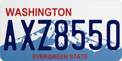 WA license plate AXZ8550