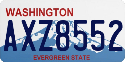 WA license plate AXZ8552