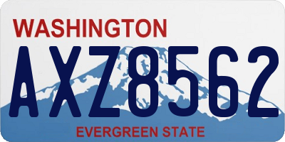 WA license plate AXZ8562