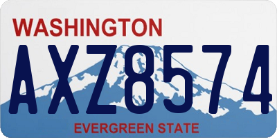 WA license plate AXZ8574