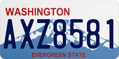 WA license plate AXZ8581