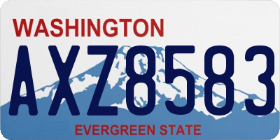 WA license plate AXZ8583