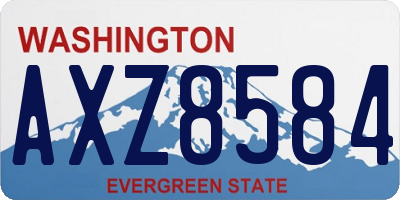 WA license plate AXZ8584