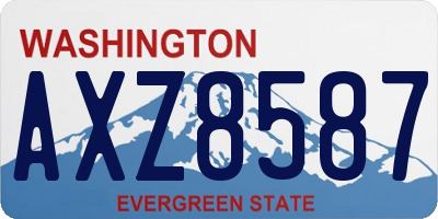 WA license plate AXZ8587