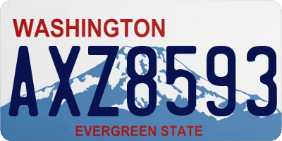 WA license plate AXZ8593