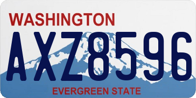 WA license plate AXZ8596
