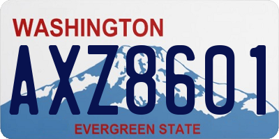 WA license plate AXZ8601