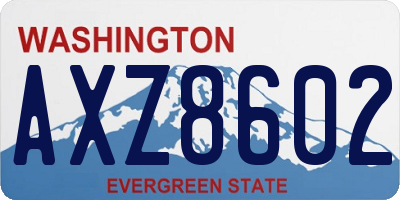 WA license plate AXZ8602
