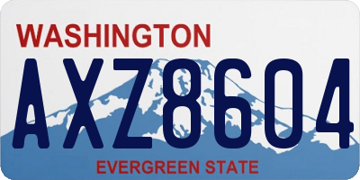 WA license plate AXZ8604