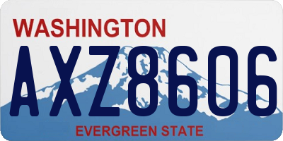 WA license plate AXZ8606