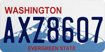 WA license plate AXZ8607