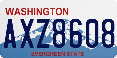 WA license plate AXZ8608
