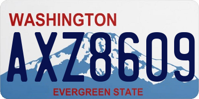 WA license plate AXZ8609