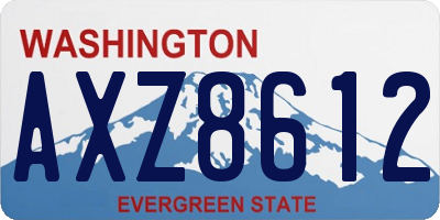 WA license plate AXZ8612