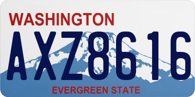 WA license plate AXZ8616