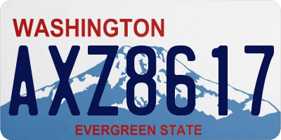 WA license plate AXZ8617