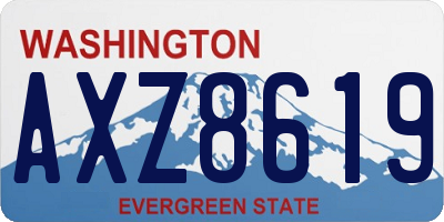 WA license plate AXZ8619
