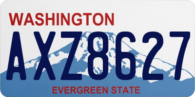 WA license plate AXZ8627