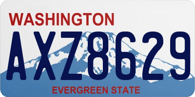 WA license plate AXZ8629