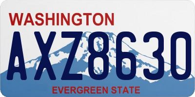WA license plate AXZ8630