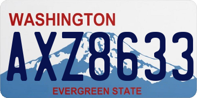 WA license plate AXZ8633
