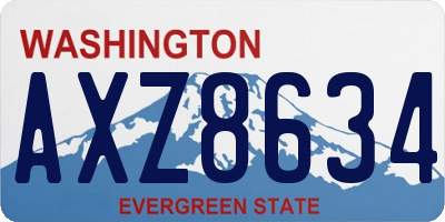 WA license plate AXZ8634