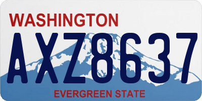 WA license plate AXZ8637