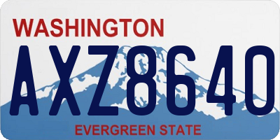 WA license plate AXZ8640
