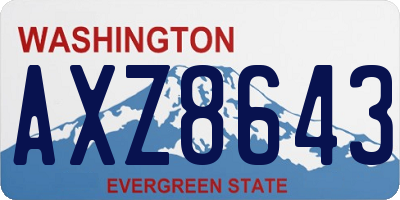 WA license plate AXZ8643