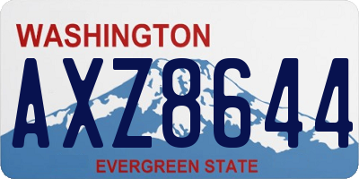 WA license plate AXZ8644