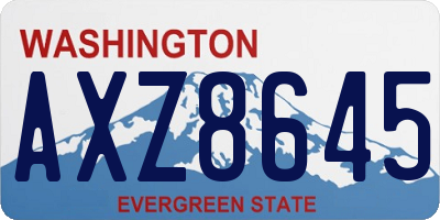 WA license plate AXZ8645