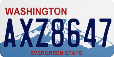 WA license plate AXZ8647