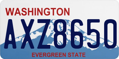 WA license plate AXZ8650