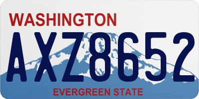 WA license plate AXZ8652