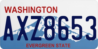 WA license plate AXZ8653
