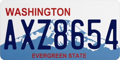 WA license plate AXZ8654