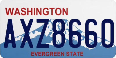 WA license plate AXZ8660