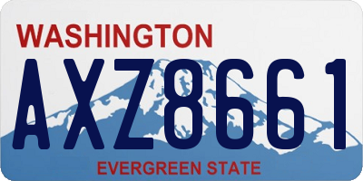 WA license plate AXZ8661