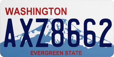 WA license plate AXZ8662