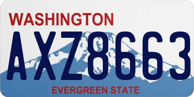 WA license plate AXZ8663