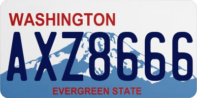 WA license plate AXZ8666