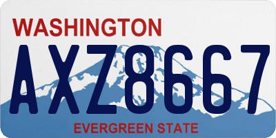 WA license plate AXZ8667