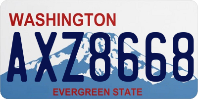 WA license plate AXZ8668