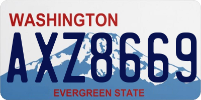 WA license plate AXZ8669