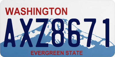 WA license plate AXZ8671