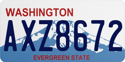 WA license plate AXZ8672