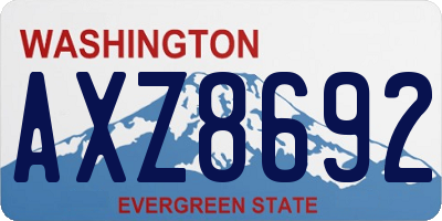 WA license plate AXZ8692