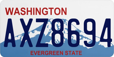 WA license plate AXZ8694