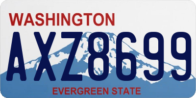 WA license plate AXZ8699
